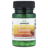 Supplemelts™, биотин, натуральная вишня, 5000 мкг, 60 жевательных таблеток — Swanson