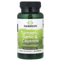 куркума, чеснок и кайенский перец, 60 капсул — Swanson