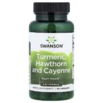 Куркума, боярышник и кайенский перец, 60 капсул — Swanson