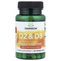 витамины D2 и D3, 60 растительных капсул — Swanson