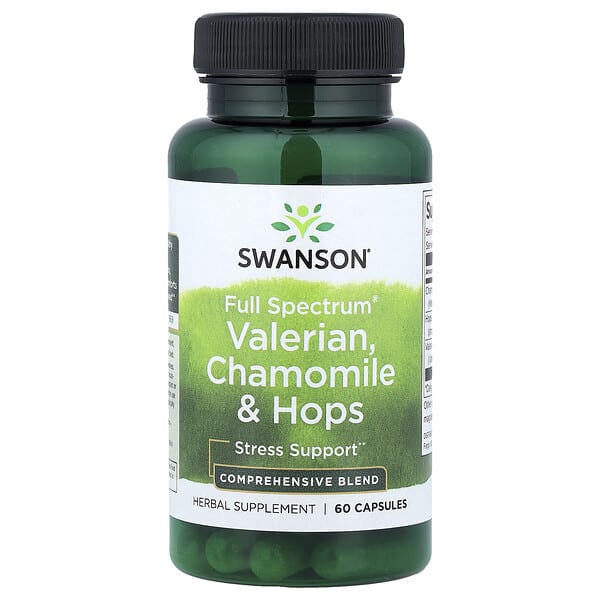 swv11665_v_40.jpg Full Spectrum®, валериана, ромашка и хмель, 60 капсул — Swanson