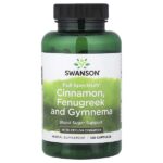 корица Full Spectrum®, пажитник, джимнема с цейлонской корицей, 120 капсул — Swanson