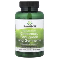 корица Full Spectrum®, пажитник, джимнема с цейлонской корицей, 120 капсул — Swanson