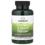 куркума и черный перец, 90 веганских капсул — Swanson