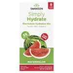 Simply Hydrate, смесь электролитов для гидратации, арбуз, 8 стик-пакетов по 6,2 г (0,22 унции) — Swanson