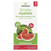 Simply Hydrate, смесь электролитов для гидратации, арбуз, 8 стик-пакетов по 6,2 г (0,22 унции) — Swanson