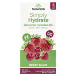 Simply Hydrate, смесь для гидратации электролитов, Berry Blast, 8 пакетиков в виде стиков по 6,04 г (0,21 унции) — Swanson
