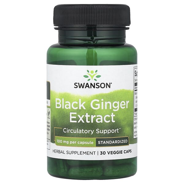 swv14273_v_24.jpg Экстракт черного имбиря, 100 мг, 30 растительных капсул — Swanson