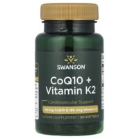 Коэнзим Q10 + витамин K2, 60 мягких таблеток — Swanson