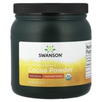 Сертифицированный органический какао-порошок, несладкий, 340 г (12 унций) — Swanson