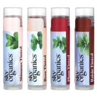 Тонированные бальзамы для губ, набор из 4 упаковок, 4,25 г (0,15 унции) — Sky Organics