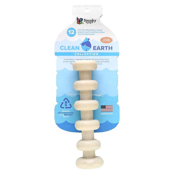 syu05739_v_3.jpg Жевательные таблетки Clean Earth Hard, палочка, курица, 1 игрушка — Spunky Pup