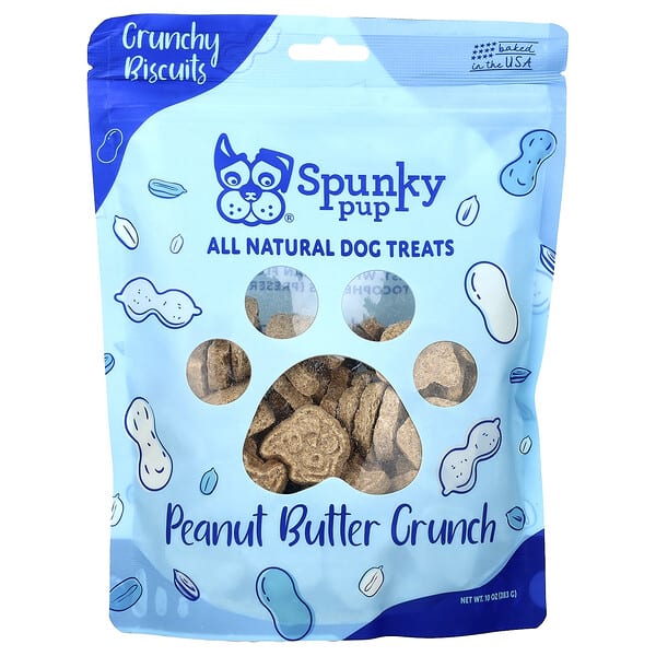 syu08793_v_6.jpg All Natural Dog Treats, хрустящее печенье, хрустящее арахисовое масло, 283 г (10 унций) — Spunky Pup
