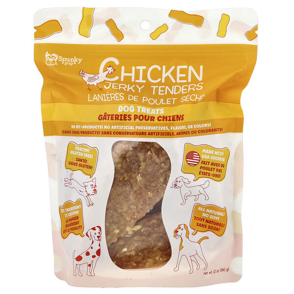 syu12081_v_2.jpg Chicken Jerky Tenders, лакомства для собак, 340 г (12 унций) — Spunky Pup