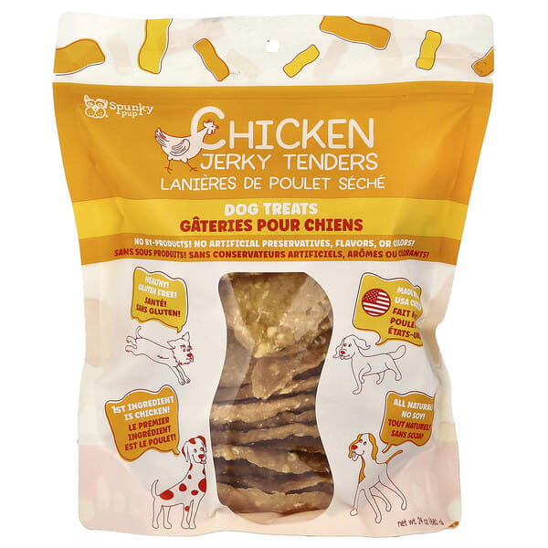 syu12082_v_2.jpg Chicken Jerky Tenders, лакомства для собак, 680 г (24 унции) — Spunky Pup