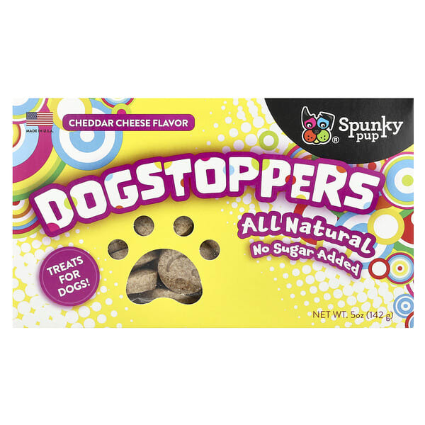 syu82551_v_16.jpg Dogstoppers, лакомства для собак, сыр чеддер, 142 г (5 унций) — Spunky Pup