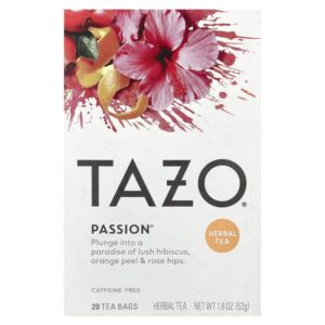 Herbal Tea, Passion, без кофеина, 20 чайных пакетиков, 52 г (1,8 унции) — TAZO