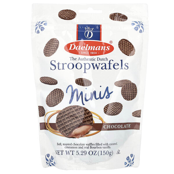 tbp03000_v_10.jpg Stroopwafels Minis, шоколад, 150 г (5,29 унции) — Daelmans