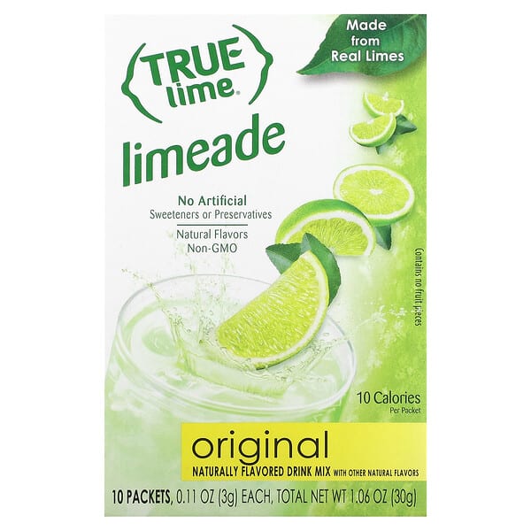tcc00263_v_10.jpg True Lime, лаймад, оригинальный, 10 пакетиков по 3 г (0,11 унции) — True Citrus