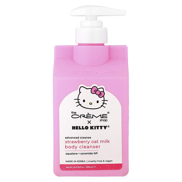 tcr00176_v_8.jpg Hello Kitty®, улучшенная очищающая смесь для тела, клубничное овсяное молочко, 500 мл (16,9 жидк. унции) — The Creme Shop