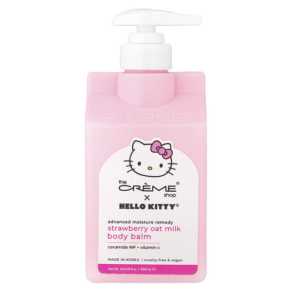 tcr00178_v_8.jpg Hello Kitty®, улучшенный увлажняющий бальзам для тела, клубничное овсяное молоко, 500 мл (16,9 жидк. унции) — The Creme Shop