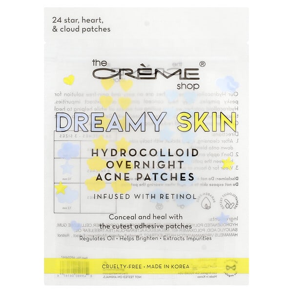 tcr06167_v_3.jpg Dreamy Skin, гидроколлоидные ночные патчи от акне, звезда, сердце и облака, 24 шт. — The Creme Shop
