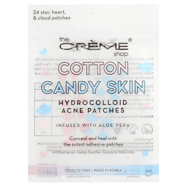 tcr06173_v_3.jpg Cotton Candy Skin, гидроколлоидные патчи от акне, звезда, сердце и облака, 24 патча — The Creme Shop