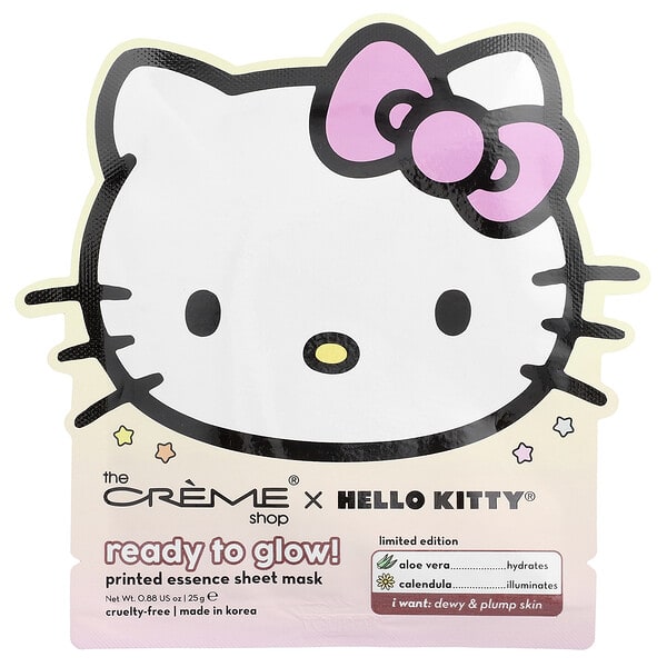 tcr08272_v_2.jpg Hello Kitty®, готовый к сиянию!, тканевая маска с эссенцией, 1 шт., 25 г (0,88 унции) — The Creme Shop