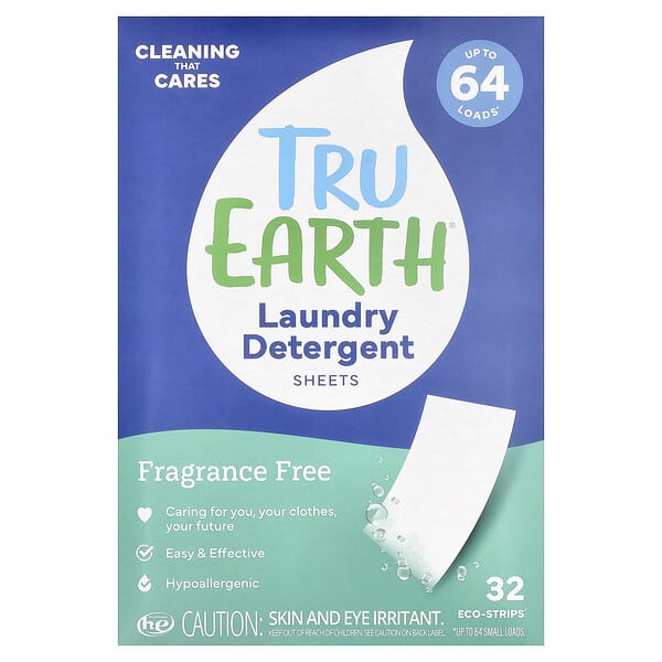 teh00001_v_6.jpg Tru Earth, моющее средство для стирки, без отдушки, 32 экологичных полоски