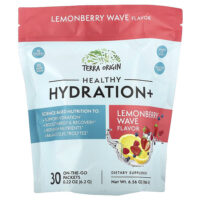 Healthy Hydration+, Lemonberry Wave, добавка On the Go, 30 пакетиков по 6,2 г (0,22 унции) — Terra Origin