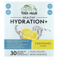 Healthy Hydration +, лимонад, 30 пакетиков, по 5,8 г (0,20 унции) — Terra Origin