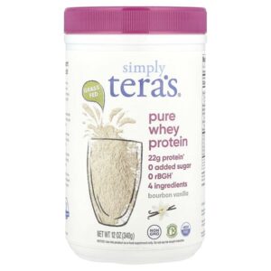 Grass Fed, Simply Pure Whey Protein, бурбонская ваниль, 340 г (12 унций) — Simply Tera's