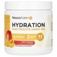 Hydration, смесь для приготовления электролитического напитка, без кофеина, персик и манго, 135,7 г (4,8 унции) — TransformHQ