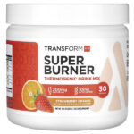 Super Burner, термогенная смесь для приготовления напитков, со вкусом клубники и апельсина, 297 г (10,6 унции) — TransformHQ
