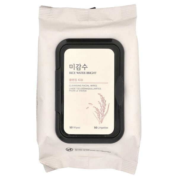 tfs57315_v_2.jpg Rice Water Bright, очищающие салфетки для лица, 50 салфеток — The Face Shop