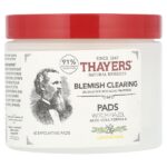 Салфетки с гамамелисом, лемонграсс, 60 отшелушивающих салфеток — Thayers