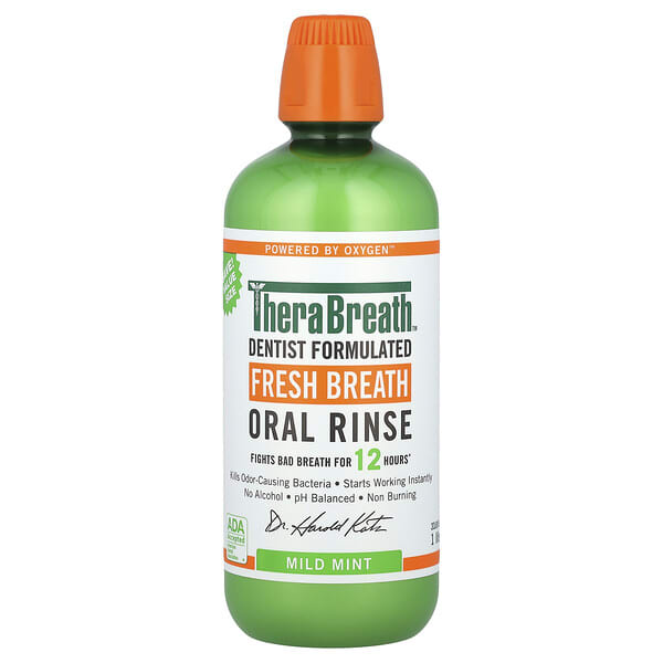 thb10090_v_8.jpg Ополаскиватель для полости рта Fresh Breath, мягкая мята, 1 л (33,8 жидк. унц.) — TheraBreath