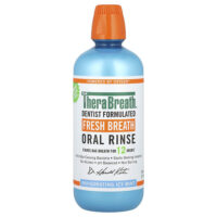 Ополаскиватель для полости рта Fresh Breath, бодрящая ледяная мята, 1 л (33,8 жидк. унц.) — TheraBreath