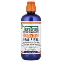 Healthy Gums, ополаскиватель для полости рта, чистая мята, 1 л (33,8 жидк. унции) — TheraBreath