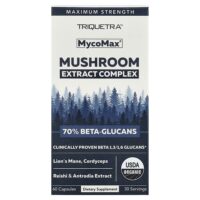 MycoMax®, комплекс экстрактов грибов, максимальная сила действия, 60 капсул — Triquetra Health