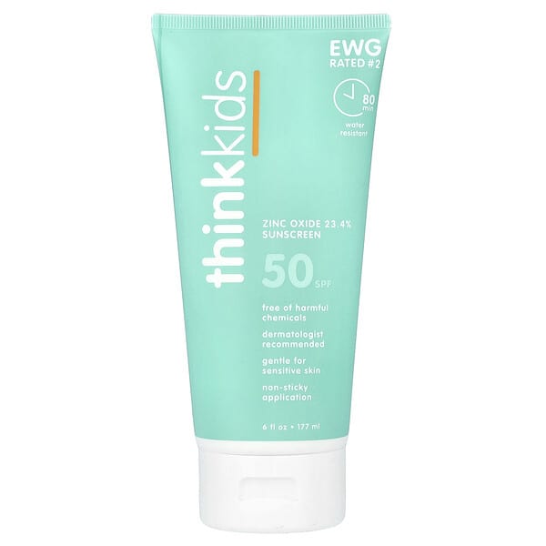 thi00445_v_57.jpg Thinkbaby®, солнцезащитное средство с оксидом цинка, SPF 50, 177 мл (6 жидк. унций) — think