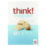 Snack Protein Bar, тесто для кексов, 10 батончиков, 40 г (1,41 унции) каждый — Think !