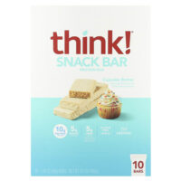 Snack Protein Bar, тесто для кексов, 10 батончиков, 40 г (1,41 унции) каждый — Think !