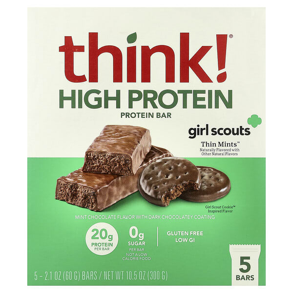 thk71959_v_54.jpg батончики с высоким содержанием протеина, Thin Mints™, 5 батончиков по 60 г (2,1 унции) — Think !