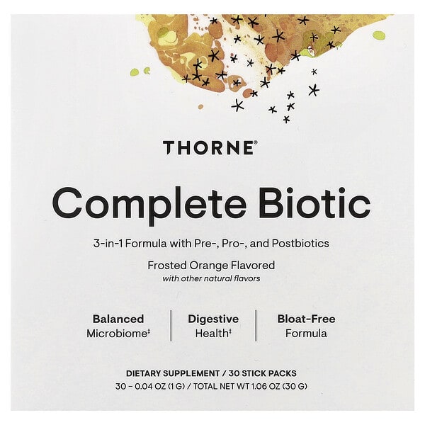thr01535_v_18.jpg Complete Biotic, апельсин в глазури, 30 пакетиков по 1 г (0,04 унции) — Thorne