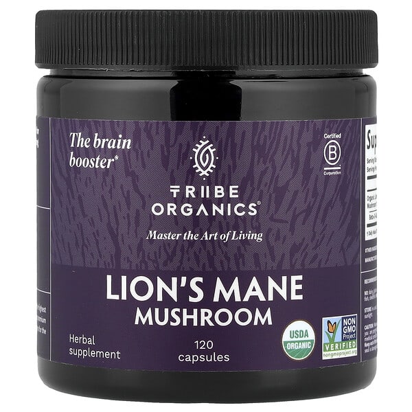 tii16280_v_8.jpg Гриб львиная грива, 120 капсул — Tribe Organics