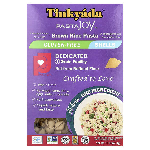 tin92075_v_19.jpg PastaJoy Ready, макароны из коричневого риса в виде ракушек, 16 унций (454 г) — Tinkyada