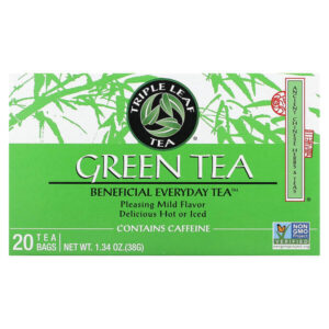 зеленый чай, 20 чайных пакетиков, 38 г (1,34 унции) — Triple Leaf Tea