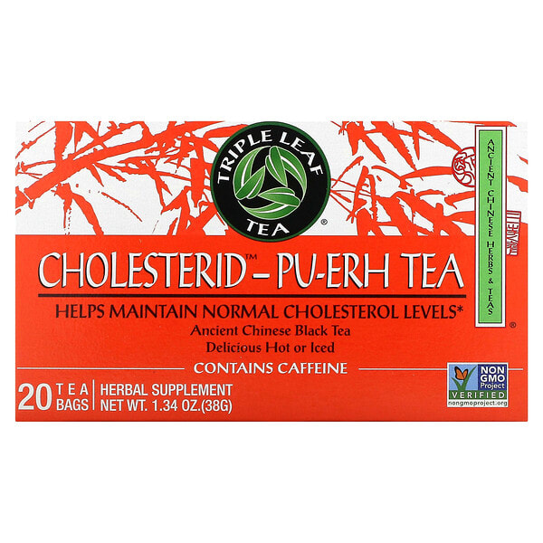 tlt00006_v_29.jpg Cholesterid™, чай пуэр, 20 чайных пакетиков, 38 г (1,34 унции) — Triple Leaf Tea