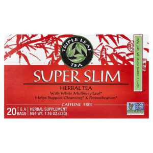 Super Slim, травяной чай, без кофеина, 20 чайных пакетиков, 33 г (1,16 унции) — Triple Leaf Tea